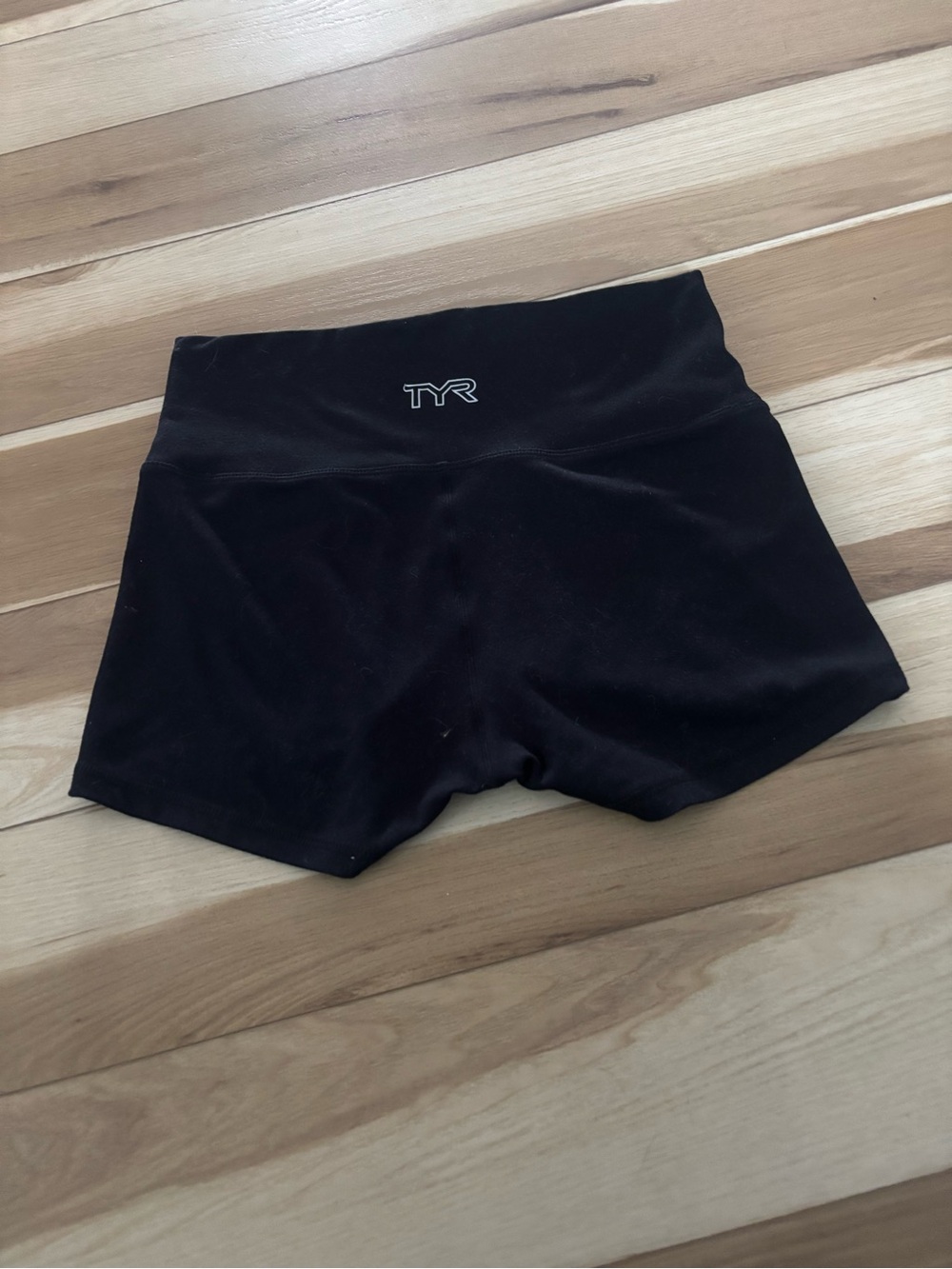 TYR Black Women's High-Rise Athletic Shorts